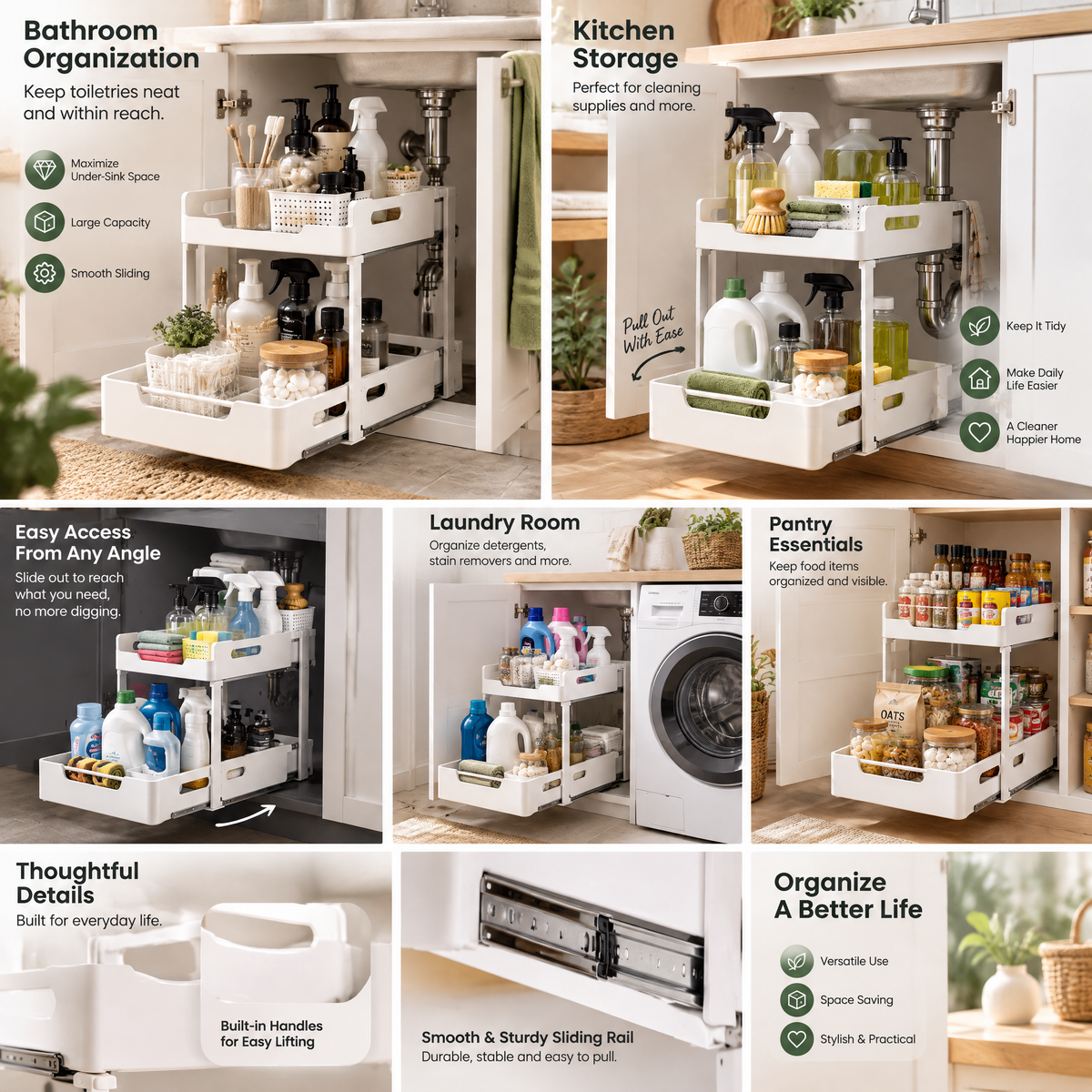 Neruak™ Under-Sink Pull-Out Organizer — view 3