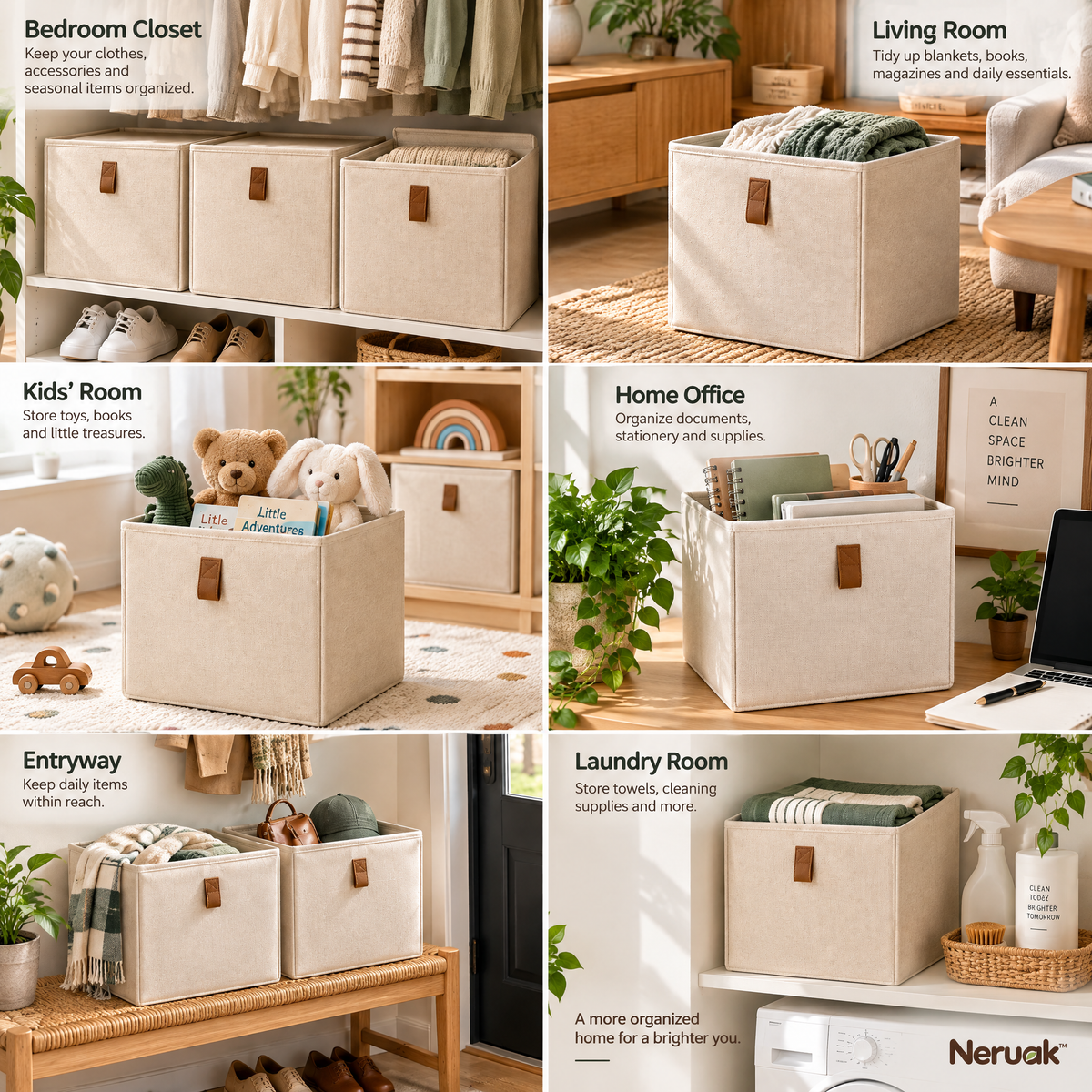 Neruak™ Foldable Fabric Storage Cube Set — view 2