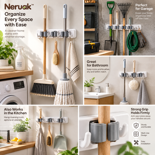 Neruak™ Wall-Mounted Broom Holder — view 3