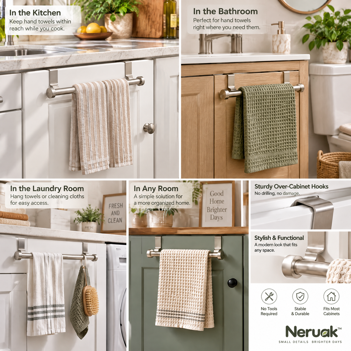 Neruak™ Over-the-Cabinet Towel Bar — view 3