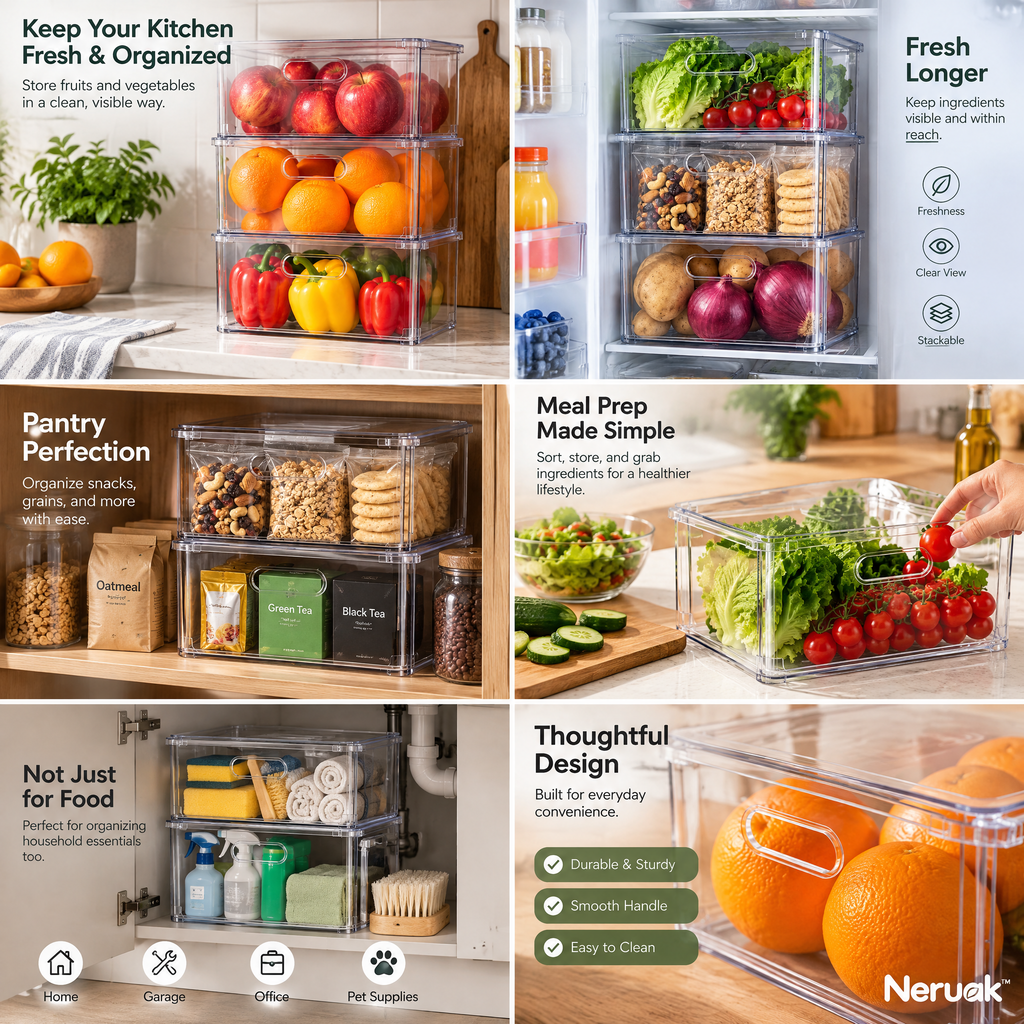 Neruak™ Clear Stackable Pantry Bins — view 3