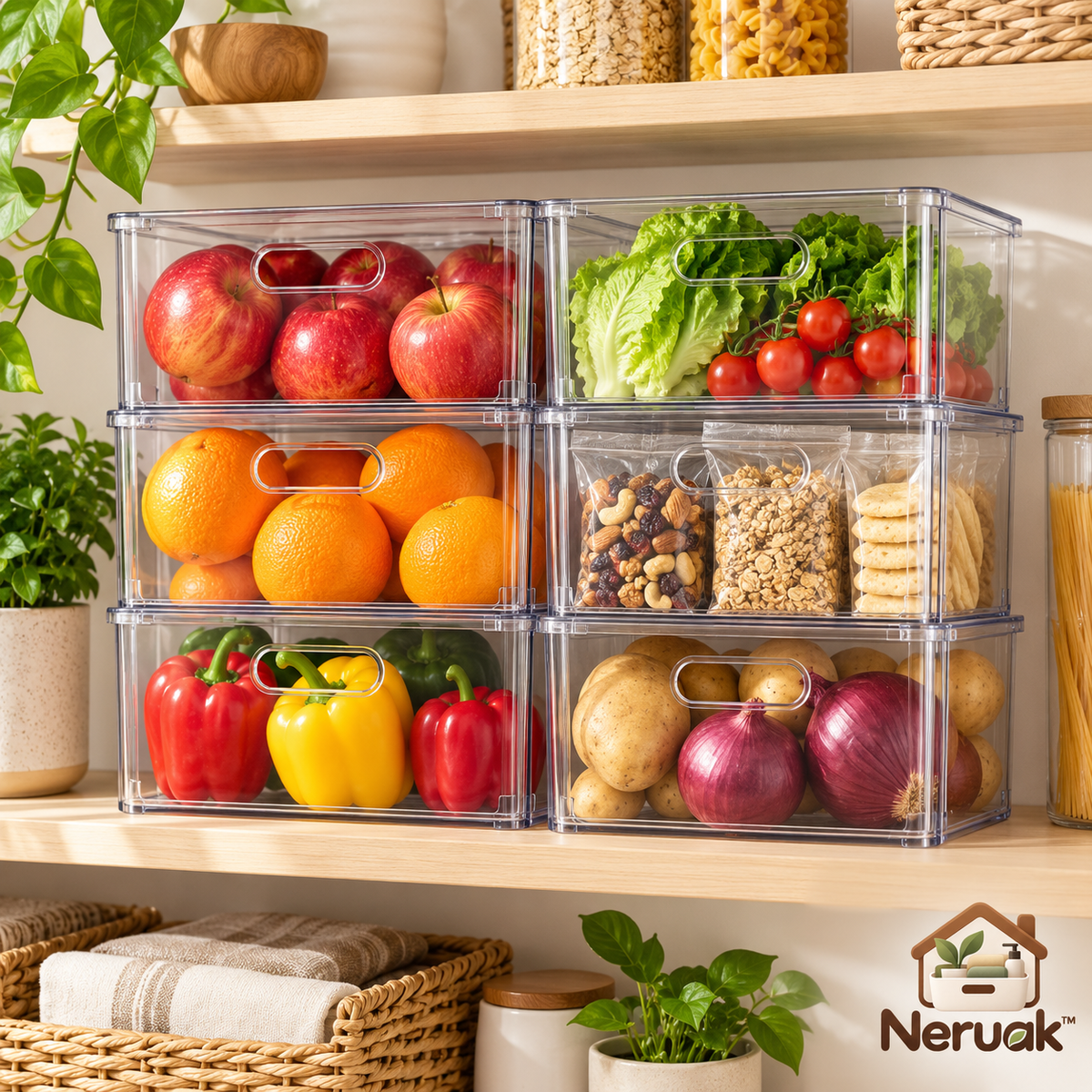 Neruak™ Clear Stackable Pantry Bins — view 1